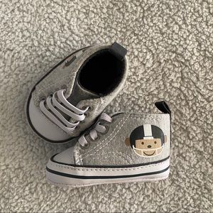 $2 add-on; football baby crib shoes, newborn